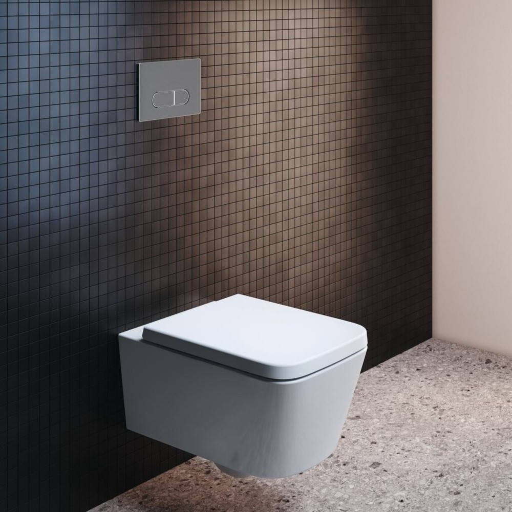 VAS WC BLEND CUBE SUSPENDAT AQUABLADE 54.5X36.5, FIXARE COMPLET ASCUNSA